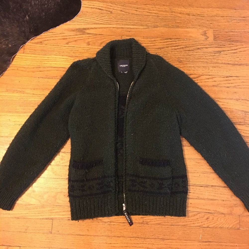 Green & Blue Gryphon Skull Sweater